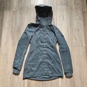 Lululemon Women 4 Teal Full Zip Athletic Jacket with Stowable Hood Activewear